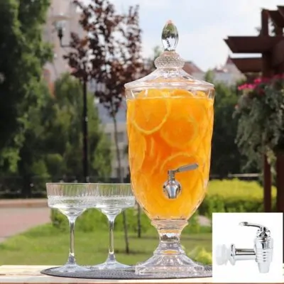 Лимонадник на подставке 3л c пластиковым краном (с ромбами)