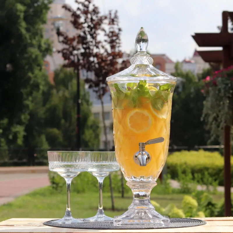 Лимонадница на ножке 1.8л с нержавеющим краном (с ромбами)